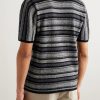Striped Textured-Cotton T-Shirt - BK Striped Textured-Cotton T-Shirt - BK