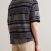 Jacquard-Knit Cotton T-Shirt - BK