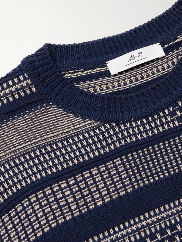 Jacquard-Knit Cotton T-Shirt - CU