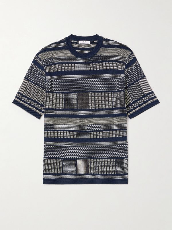 Jacquard-Knit Cotton T-Shirt