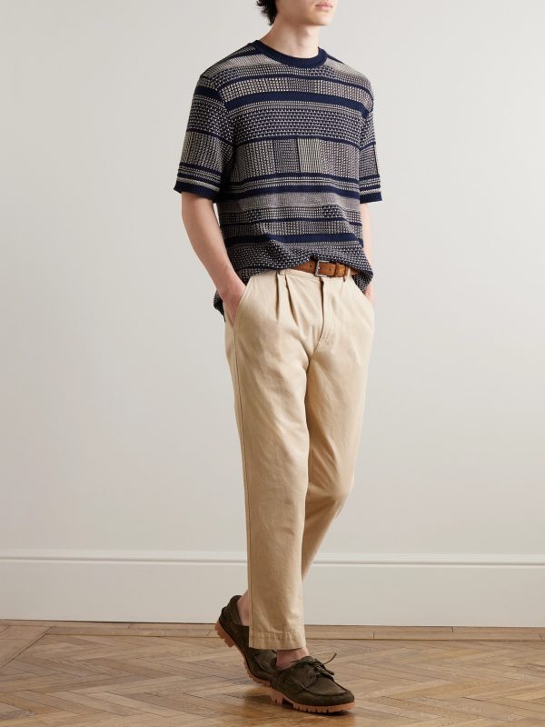Jacquard-Knit Cotton T-Shirt - OU