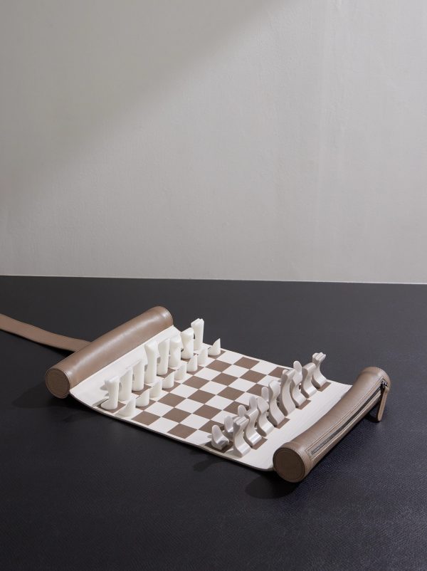 Leather and Krion® Portable Chess Set Leather and Krion® Portable Chess Set