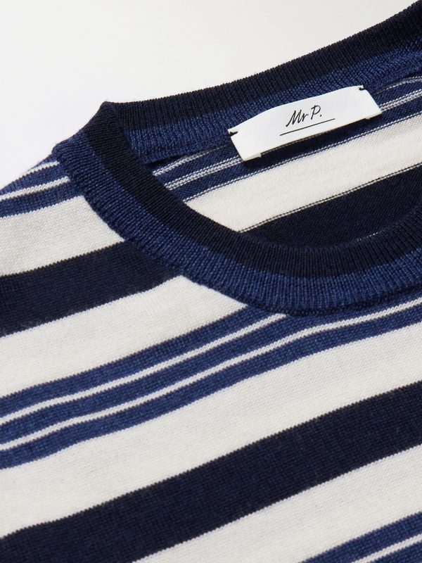 Striped Merino Wool T-Shirt - CU Striped Merino Wool T-Shirt - CU