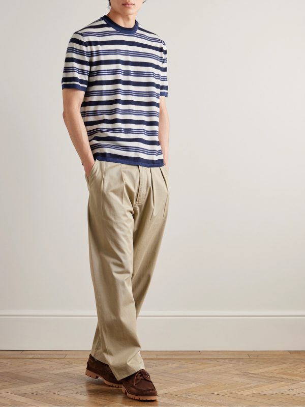 Striped Merino Wool T-Shirt - OU Striped Merino Wool T-Shirt - OU