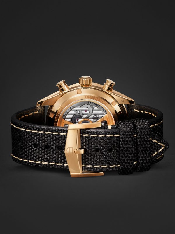 + TAG Heuer Carrera Limited Edition Automatic 42mm 18-Karat Gold and Canvas Watch - E2 + TAG Heuer Carrera Limited Edition Automatic 42mm 18-Karat Gold and Canvas Watch - E2