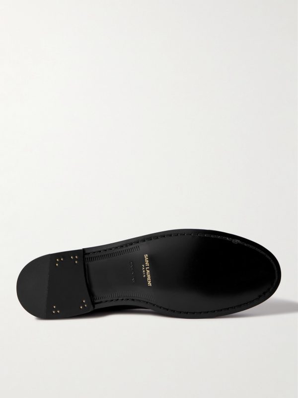 Le Loafer Monogram Logo-Appliquéd Leather Penny Loafers - E2 Le Loafer Monogram Logo-Appliquéd Leather Penny Loafers - E2