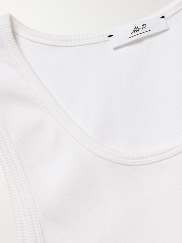 Ribbed Stretch-Cotton Jersey Tank Top - CU Ribbed Stretch-Cotton Jersey Tank Top - CU