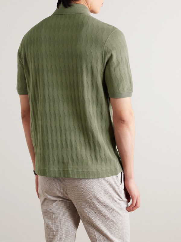 Golf Jacquard-Knit Organic Cotton Polo Shirt - BK Golf Jacquard-Knit Organic Cotton Polo Shirt - BK