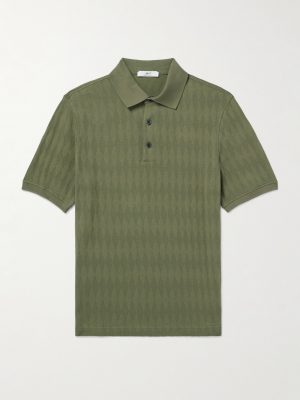 Golf Jacquard-Knit Organic Cotton Polo Shirt Golf Jacquard-Knit Organic Cotton Polo Shirt