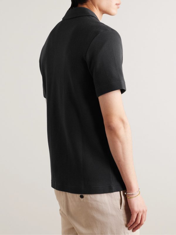Waffle-Knit Cotton Shirt - BK Waffle-Knit Cotton Shirt - BK