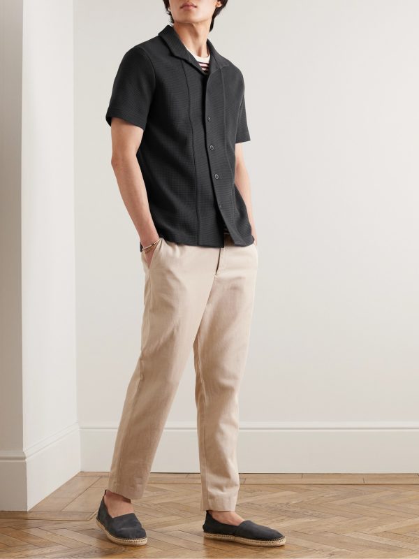 Waffle-Knit Cotton Shirt - OU Waffle-Knit Cotton Shirt - OU
