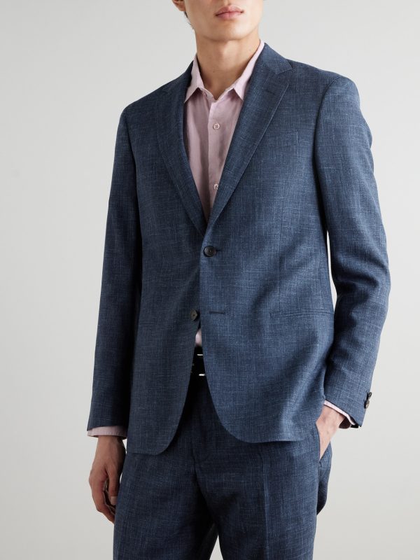Virgin Wool, Silk and Linen-Blend Suit Jacket - FR Virgin Wool, Silk and Linen-Blend Suit Jacket - FR