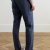Mike Straight-Leg Pleated Wool, Silk and Linen-Blend Suit Trousers - BK Mike Straight-Leg Pleated Wool, Silk and Linen-Blend Suit Trousers - BK