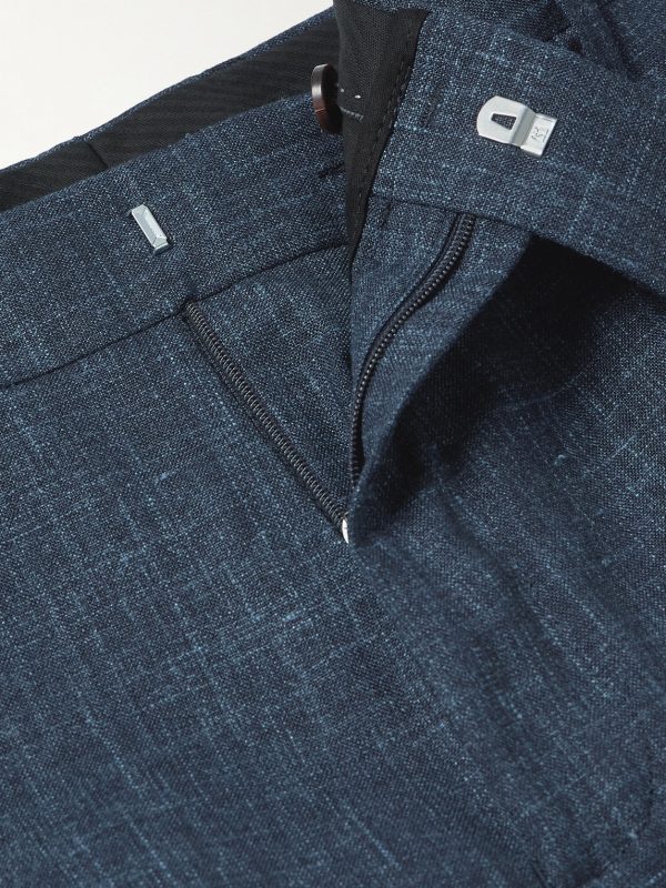 Mike Straight-Leg Pleated Wool, Silk and Linen-Blend Suit Trousers - E1 Mike Straight-Leg Pleated Wool, Silk and Linen-Blend Suit Trousers - E1