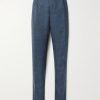 Mike Straight-Leg Pleated Wool, Silk and Linen-Blend Suit Trousers Mike Straight-Leg Pleated Wool, Silk and Linen-Blend Suit Trousers