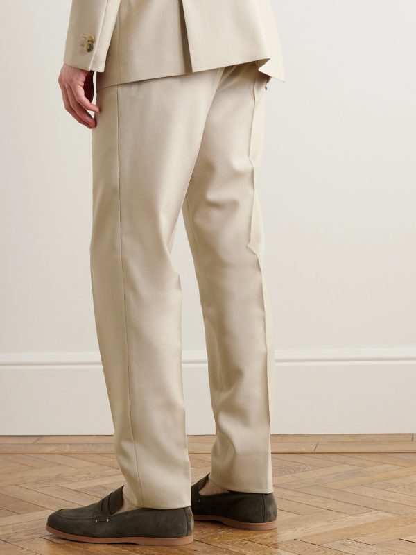 Phillip Straight-Leg Wool and Mohair-Blend Suit Trousers - BK Phillip Straight-Leg Wool and Mohair-Blend Suit Trousers - BK