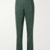 Mike Straight-Leg Pleated Wool, Silk and Linen-Blend Suit Trousers Mike Straight-Leg Pleated Wool, Silk and Linen-Blend Suit Trousers
