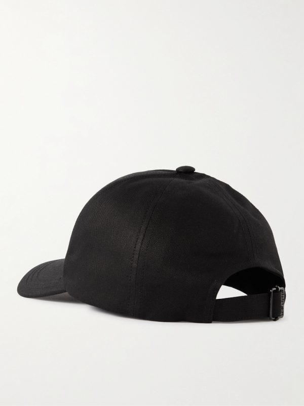Logo-Embroidered Cotton and Linen-Blend Gabardine Baseball Cap - BK