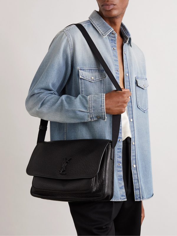 Niki Textured-Leather Messenger Bag - OU Niki Textured-Leather Messenger Bag - OU