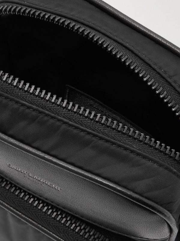 City Mini Logo-Print Leather-Trimmed Shell Camera Bag - E1 City Mini Logo-Print Leather-Trimmed Shell Camera Bag - E1