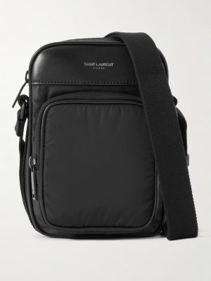 City Mini Logo-Print Leather-Trimmed Shell Camera Bag