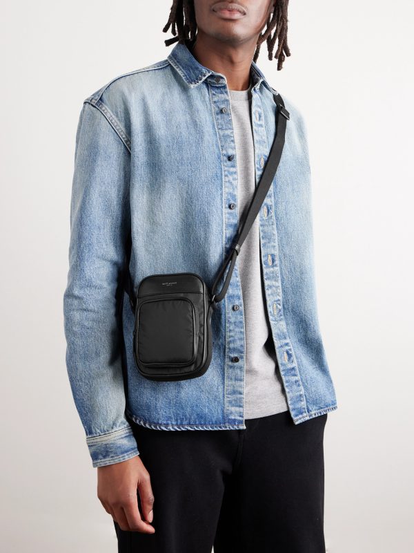 City Mini Logo-Print Leather-Trimmed Shell Camera Bag - OU City Mini Logo-Print Leather-Trimmed Shell Camera Bag - OU