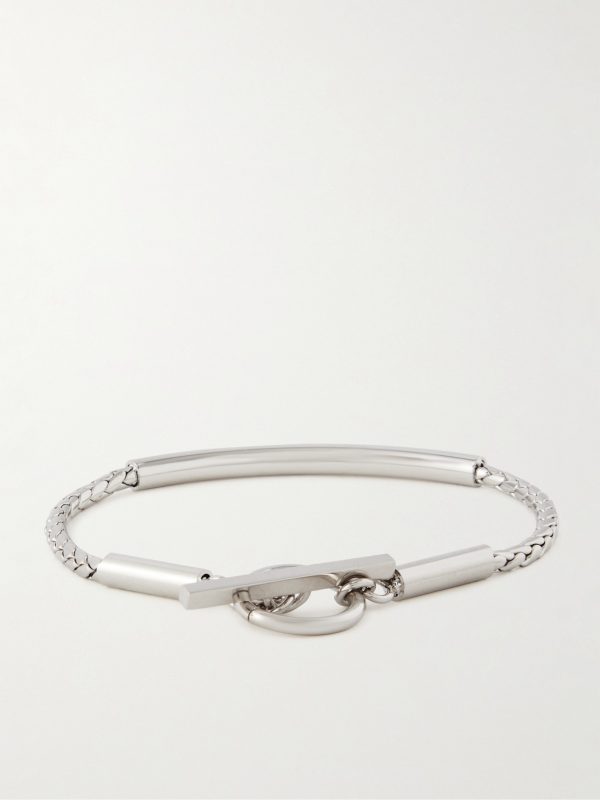Logo-Engraved Silver-Tone Chain Bracelet - BK Logo-Engraved Silver-Tone Chain Bracelet - BK