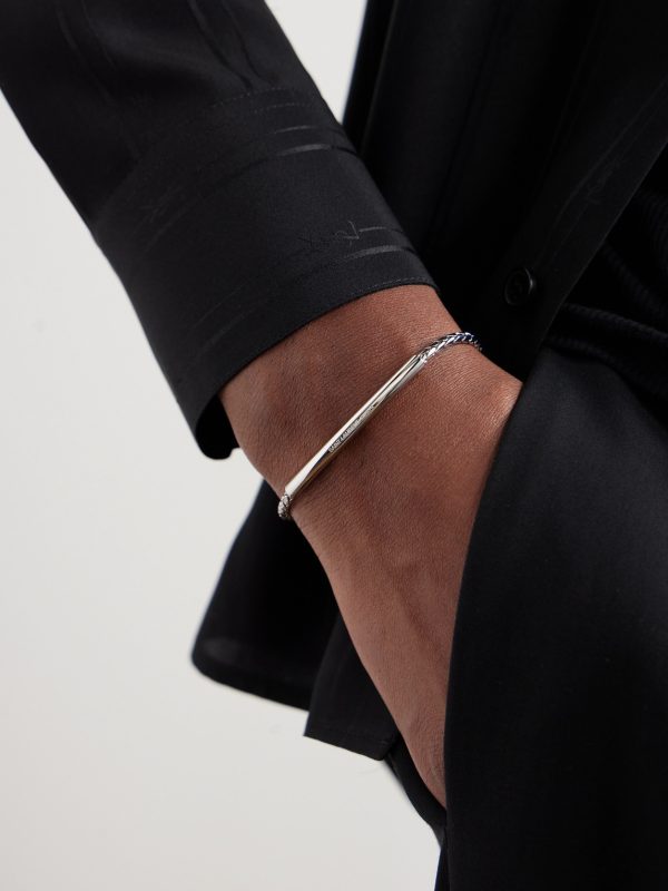 Logo-Engraved Silver-Tone Chain Bracelet - FR Logo-Engraved Silver-Tone Chain Bracelet - FR