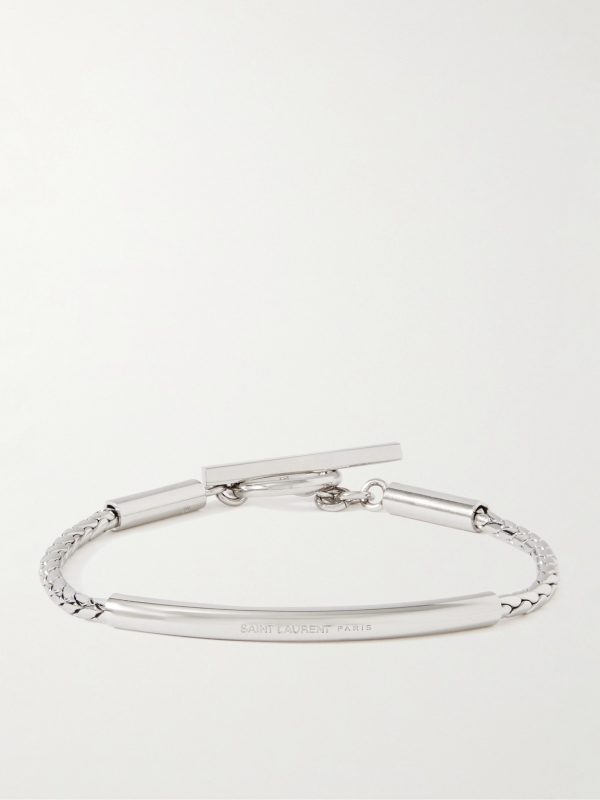 Logo-Engraved Silver-Tone Chain Bracelet Logo-Engraved Silver-Tone Chain Bracelet