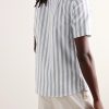 Glanshirt Camp-Collar Striped Cotton Oxford Shirt - BK Glanshirt Camp-Collar Striped Cotton Oxford Shirt - BK