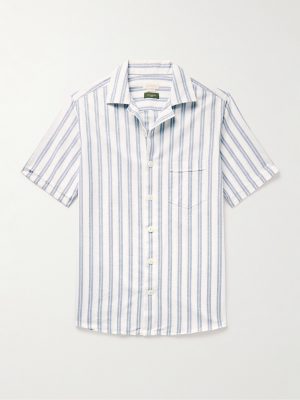Glanshirt Camp-Collar Striped Cotton Oxford Shirt Glanshirt Camp-Collar Striped Cotton Oxford Shirt