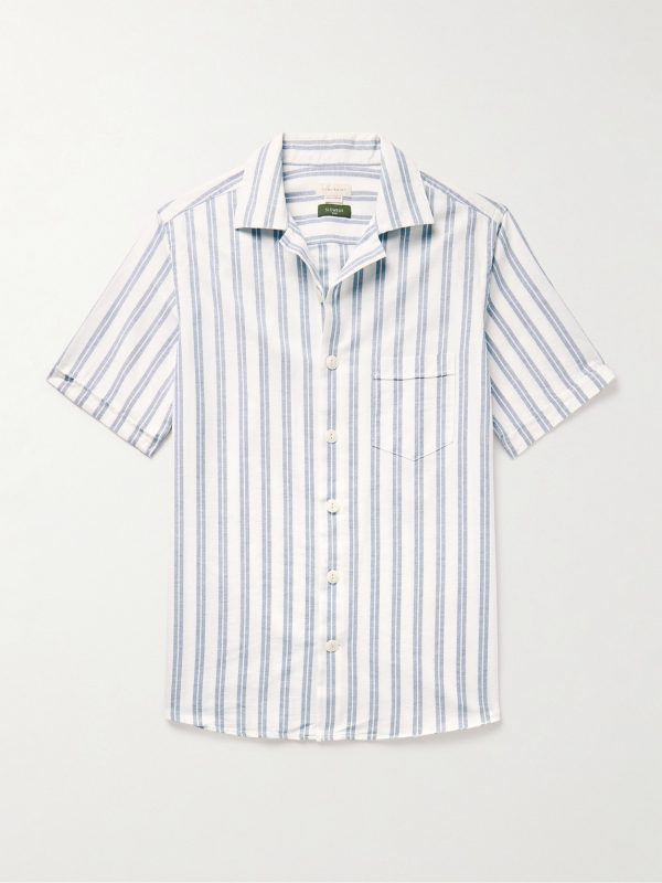 Glanshirt Camp-Collar Striped Cotton Oxford Shirt Glanshirt Camp-Collar Striped Cotton Oxford Shirt