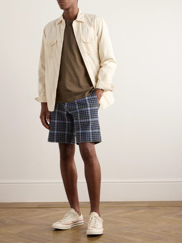 Venezia 1951 Straight-Leg Checked Cotton-Blend Seersucker Shorts - OU Venezia 1951 Straight-Leg Checked Cotton-Blend Seersucker Shorts - OU