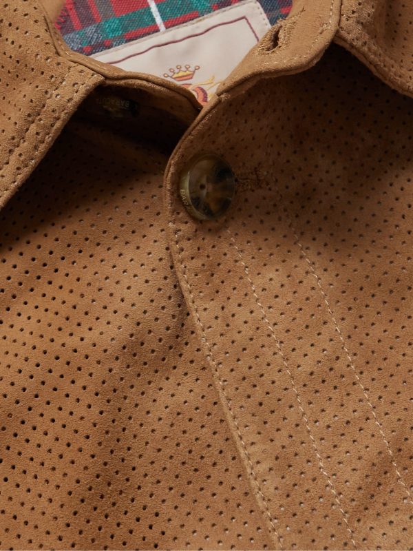 Perforated Suede Blouson Jacket - CU