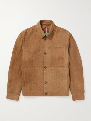 Perforated Suede Blouson Jacket Perforated Suede Blouson Jacket
