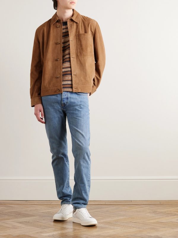 Perforated Suede Blouson Jacket - OU