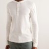 Slim-Fit Waffle-Knit Cotton Henley T-Shirt - FR Slim-Fit Waffle-Knit Cotton Henley T-Shirt - FR