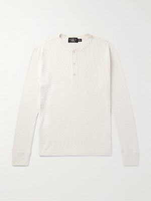 Slim-Fit Waffle-Knit Cotton Henley T-Shirt