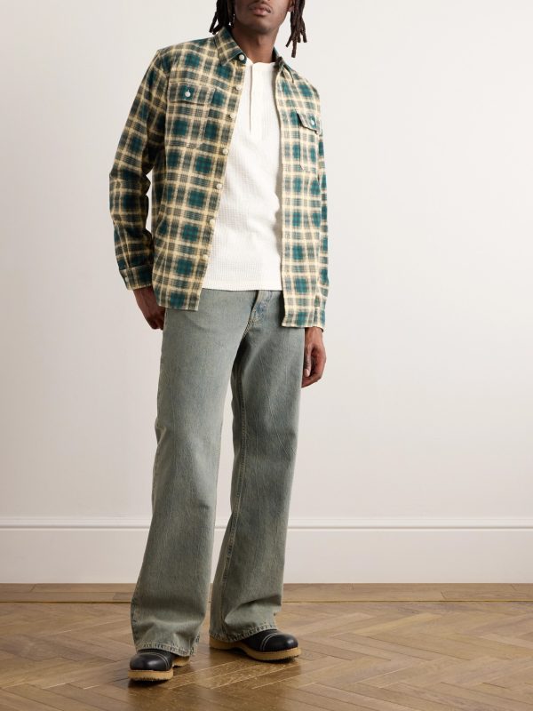 Slim-Fit Waffle-Knit Cotton Henley T-Shirt - OU Slim-Fit Waffle-Knit Cotton Henley T-Shirt - OU