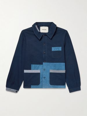 French Logo-Embroidered Patchwork Organic Cotton-Canvas Jacket French Logo-Embroidered Patchwork Organic Cotton-Canvas Jacket