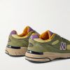 993 Leather-Trimmed Mesh and Suede Sneakers - BK