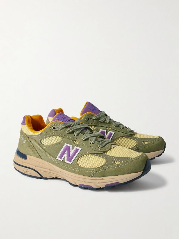 993 Leather-Trimmed Mesh and Suede Sneakers - FR