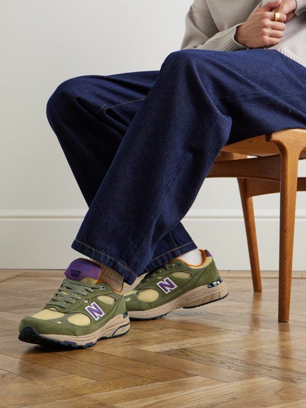 993 Leather-Trimmed Mesh and Suede Sneakers - OU