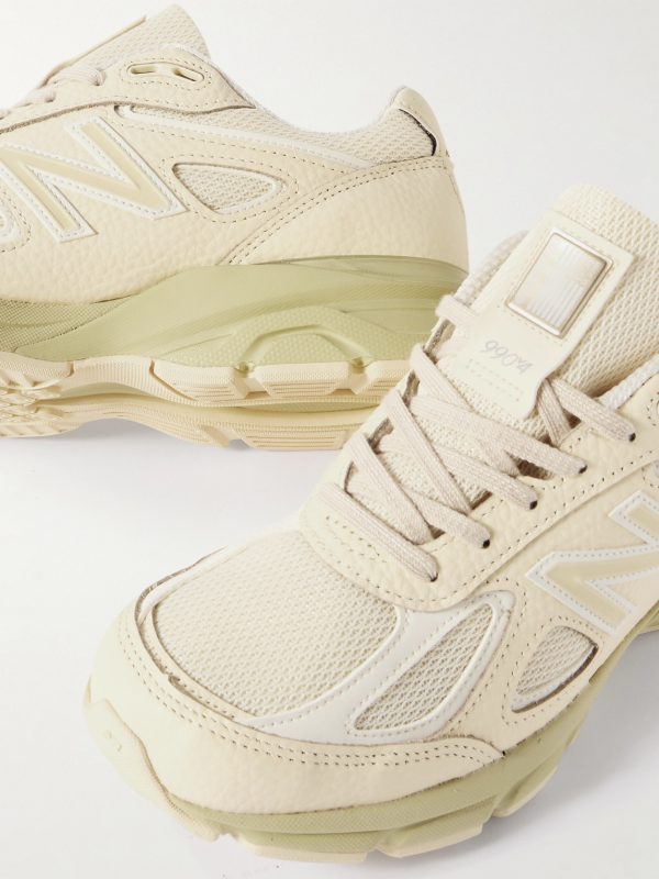 MiUS 990v4 Rubber and Mesh-Trimmed Full-Grain Leather Sneakers - CU
