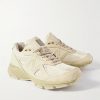 MiUS 990v4 Rubber and Mesh-Trimmed Full-Grain Leather Sneakers - FR