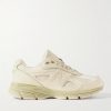 MiUS 990v4 Rubber and Mesh-Trimmed Full-Grain Leather Sneakers
