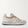 MiUS 997 Rubber-Trimmed Suede and Mesh Sneakers