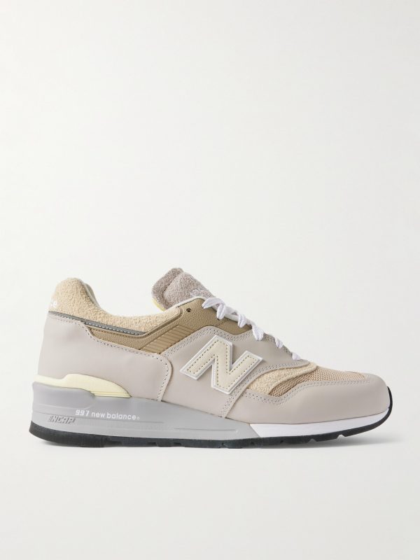 MiUS 997 Rubber-Trimmed Suede and Mesh Sneakers