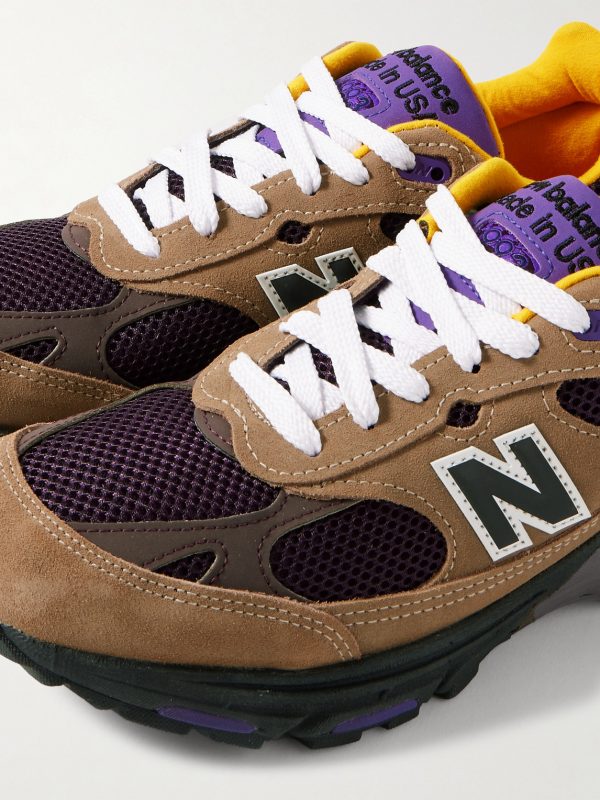 993 Leather-Trimmed Mesh and Suede Sneakers - CU