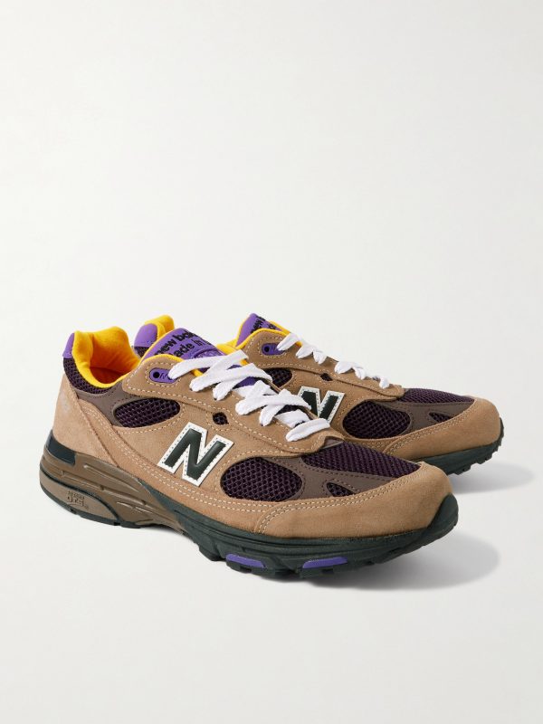 993 Leather-Trimmed Mesh and Suede Sneakers - FR
